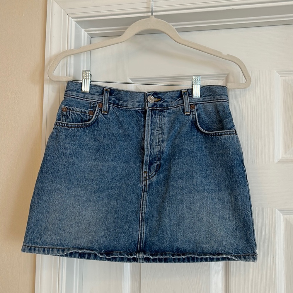 RE/Done Jean Skirt